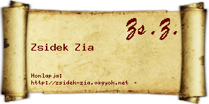 Zsidek Zia névjegykártya